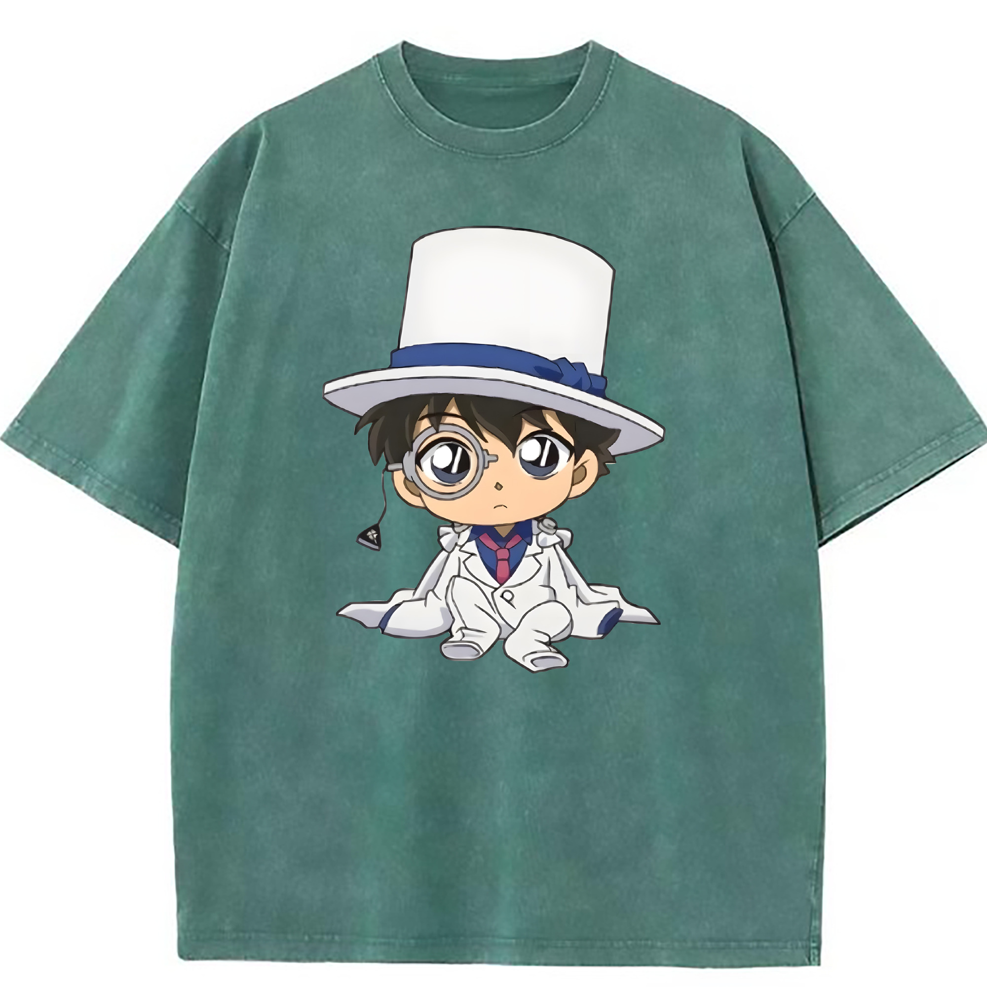 （画像用） 名探偵コナン くろば かいと Detective Conan Kuroba Kaito 綿100% ヴィンテージ風 半袖Tシャツ（フロントプリント）